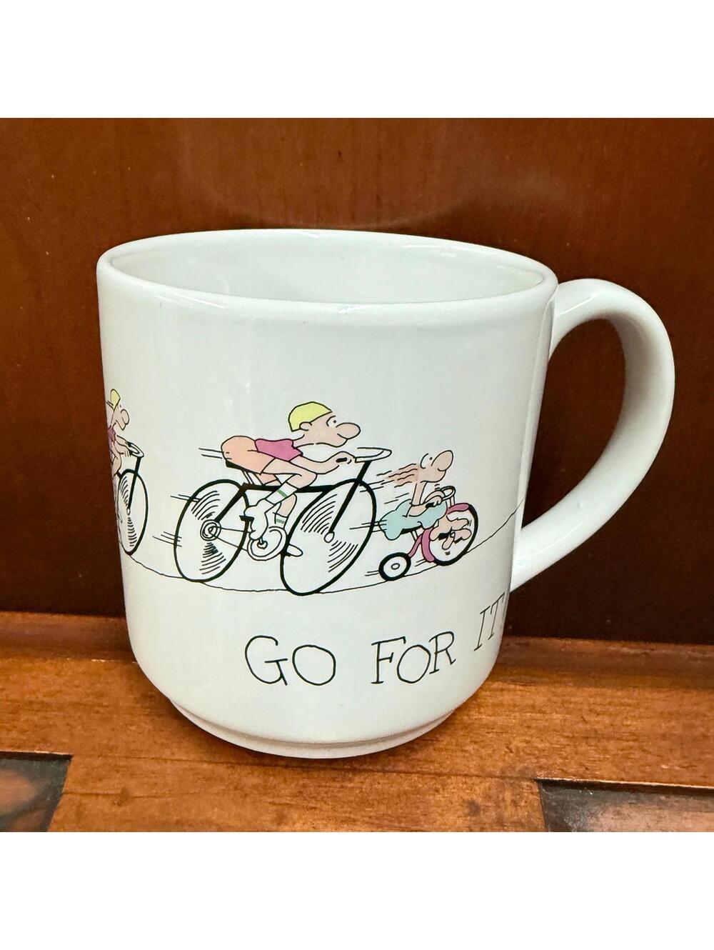 Go For It Bicycle Tricycle Mug by Yolanda Nave for Anna B Mugs - 1987